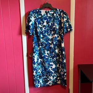 Plus Size Calvin Klein Blue Abstract Print Dress